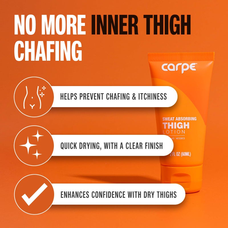 Carpe Sweat Absorbing Thigh - Helps Keep Your Thighs Dry and Chafe Free - Sweat Absorbing Lotion - Helps Control Sticky Thigh Sweat - With Witch Hazel and Vitamin B3 - Image 2